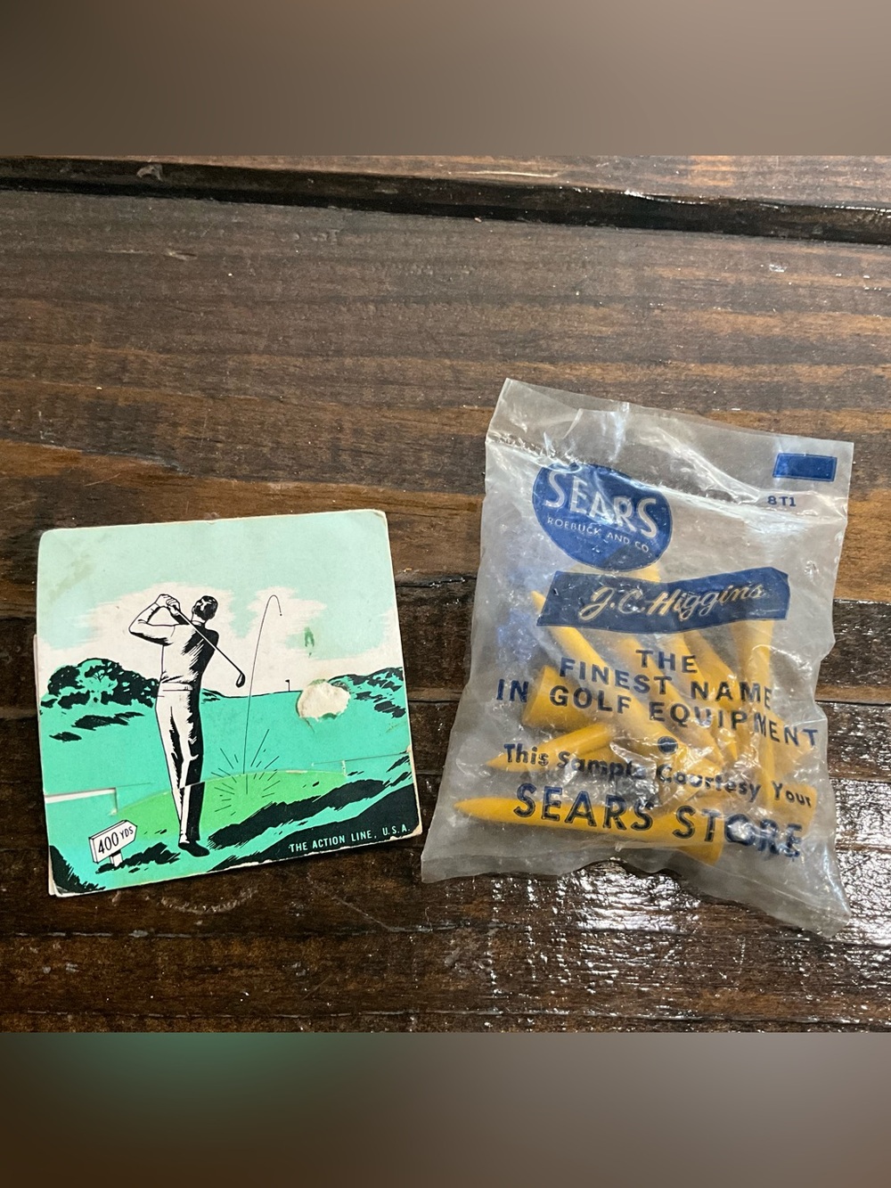 Vintage Lot of 2 Packs Advertising Golf Tees Sears J C Higgins